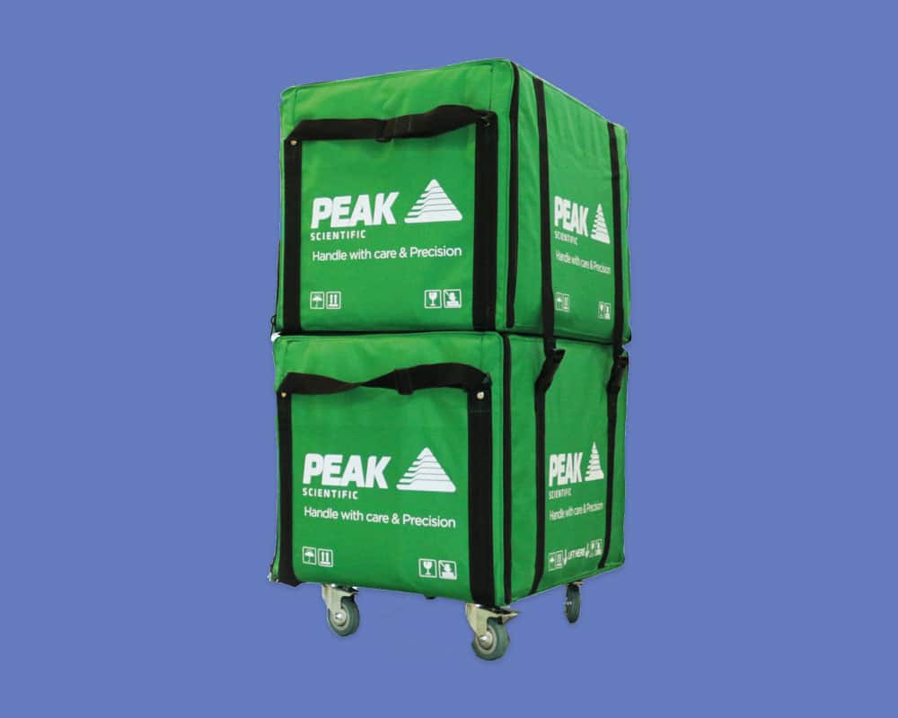 Custom packaging - reusable packaging - Peak Scientific, Printed Packaging, Bespoke Packaging UK