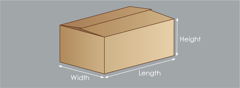 Cardboard boxes are all measured in this way