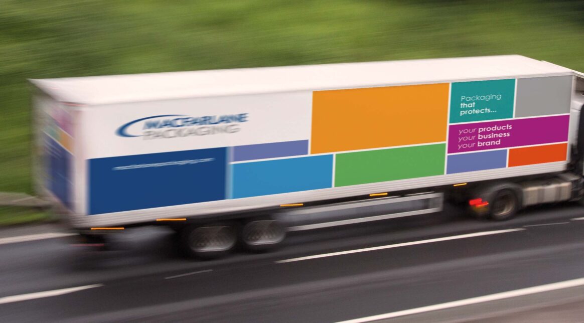Macfarlane Packaging truck on road